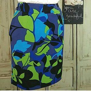 Premise Pencil Skirt Floral Leaf Pattern Womens 4